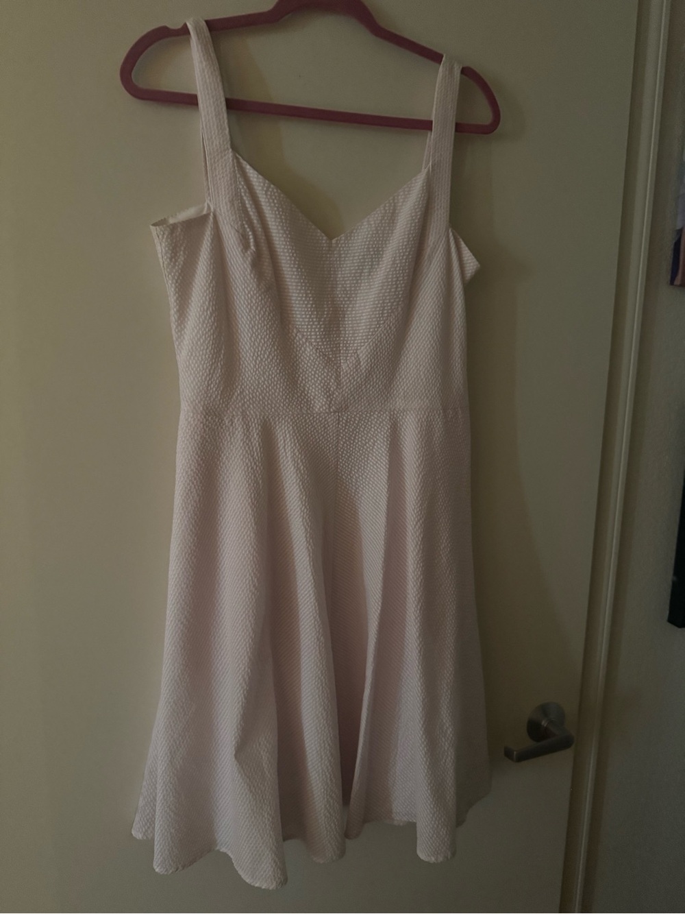 Ann Taylor Factory Pale Pink Sleeveless V-Neck Midi Dress